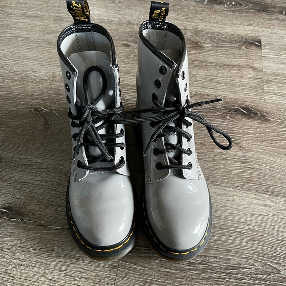 Grey Combat Boots with Black Laces - Picture 7 of 8